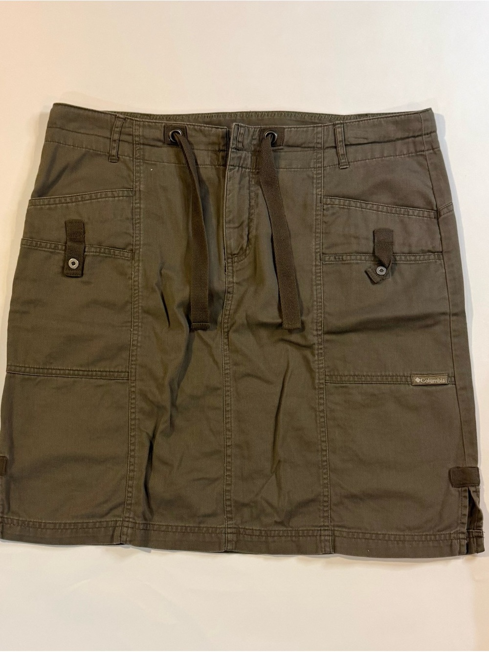Columbia Olive Utility Cargo Skirt with Drawstring Size Medium